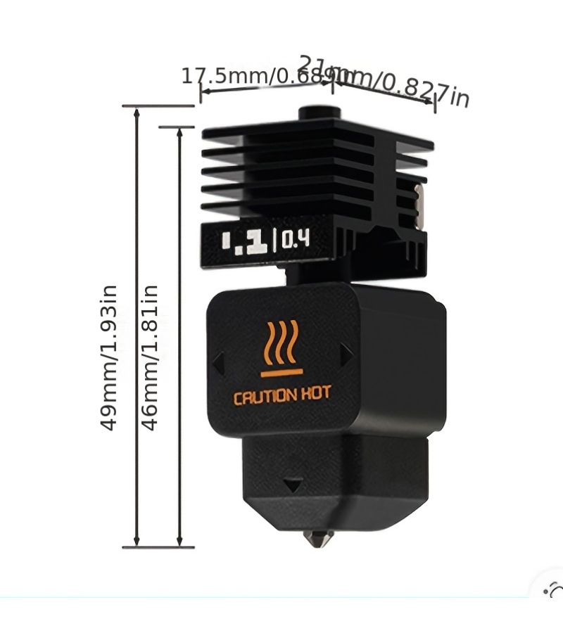 طقم رأس التسخين H2 Series 0.6mm مع فوهتين من الفولاذ المقوى، قطع غيار طابعة ثلاثية الأبعاد - Image 2