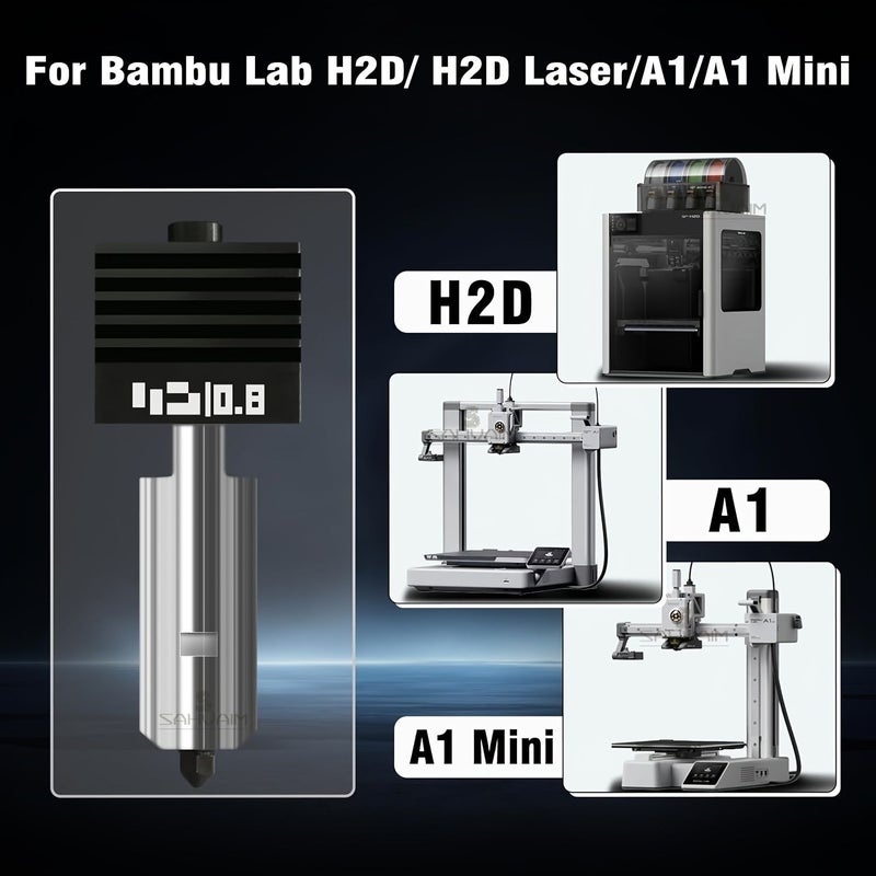 طقم رأس التسخين H2 Series 0.6mm مع فوهتين من الفولاذ المقوى، قطع غيار طابعة ثلاثية الأبعاد - Image 3