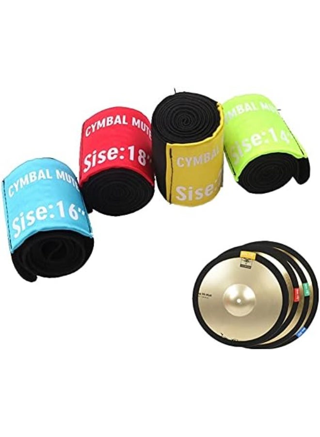 OriGlam 4pcs Drum Cymbal Mute, Practice Silencer Dampener, Cymbal Mute Circle Ring Drum Set, Practice Silencers (14,16,18,20 Inch) - Image 3