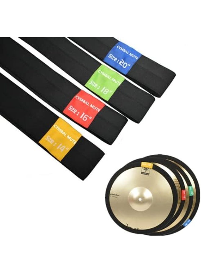 OriGlam 4pcs Drum Cymbal Mute, Practice Silencer Dampener, Cymbal Mute Circle Ring Drum Set, Practice Silencers (14,16,18,20 Inch) - Image 4