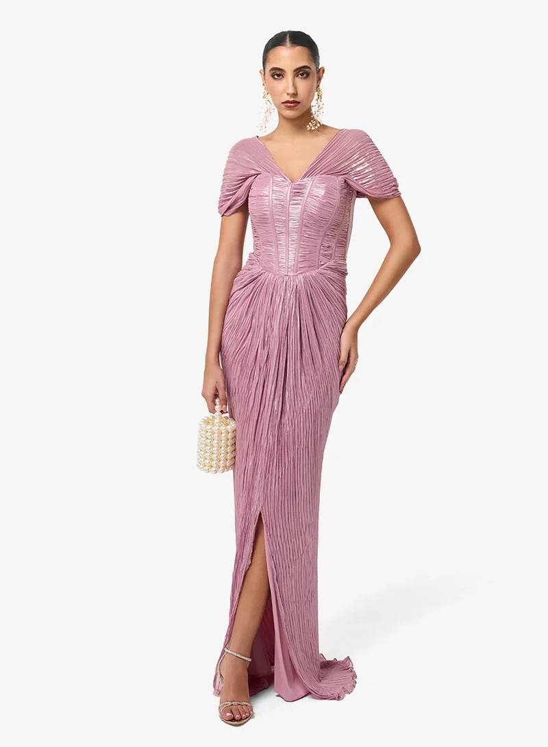 Elegent Front Slit Maxi Dress