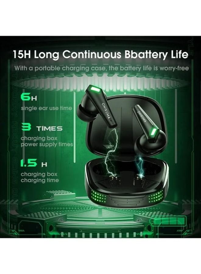 onikuma True Wireless Dynamic Stereo Gaming Earphones Noise Reduction Bluetooth Touch Control - Image 4