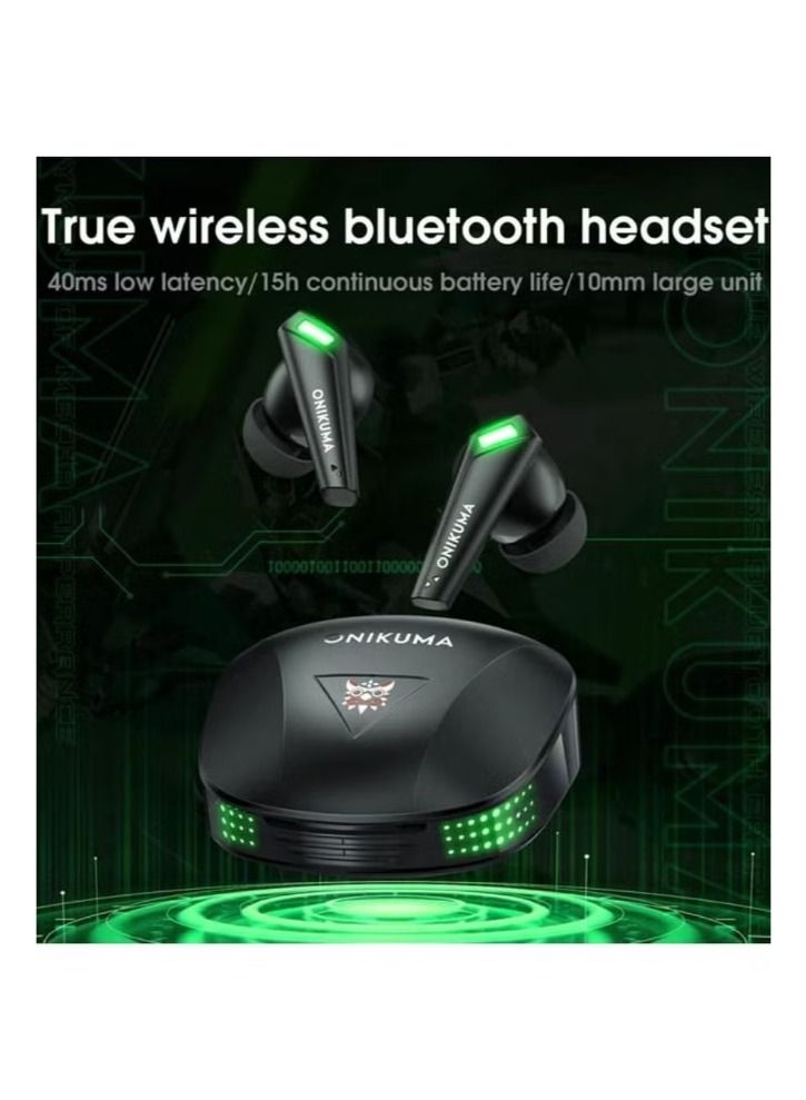 onikuma True Wireless Dynamic Stereo Gaming Earphones Noise Reduction Bluetooth Touch Control - Image 2