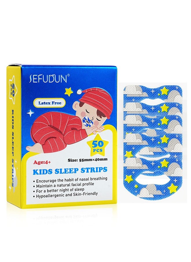 Sefudun - 50PCS Kids Sleep Strips, Sleep Patch Gentle Mouth Band Reduces Mouth Breathing Improves Nighttime Sleep And Provides Immediate Snoring Relief - Image 1
