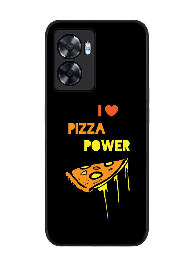 Stylizedd Rugged Black edge case for Oppo A57 Slim fit Soft Case Flexible Rubber Edges Anti Drop TPU Gel Thin Cover - I Love Pizza (Black)  - Image 1