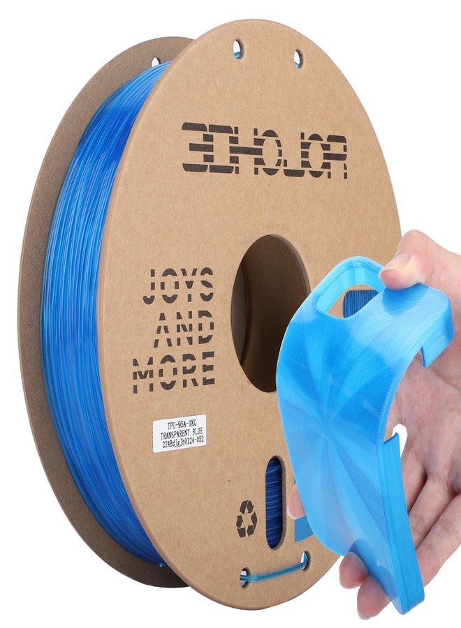 3DHojor TPU Filament 1.75mm TUP95A 3D Printer Filament Flexible Soft 3D Filament 1KG (2.2lbs) fit Most FDM 3D Printers Dimensional Accuracy +/- 0.03 mm-Transparent Blue - Image 1