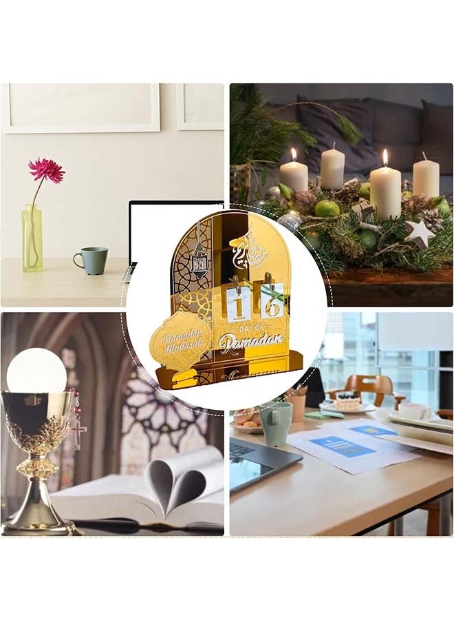 Yoawllty Ramadan Decorations,Ramadan Calendar,Ramadan Countdown Calendars,Ramadan Decorations for Home,Ramadan Gift (Gold) - Image 5