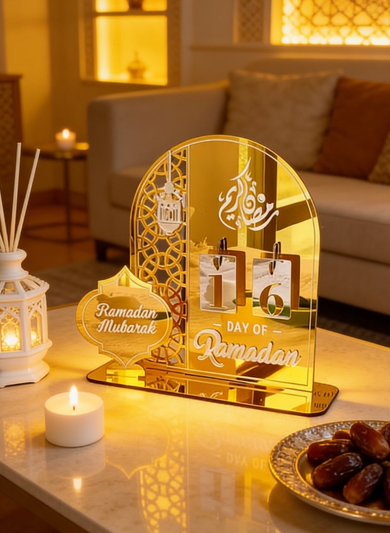 Yoawllty Ramadan Decorations,Ramadan Calendar,Ramadan Countdown Calendars,Ramadan Decorations for Home,Ramadan Gift (Gold) - Image 1