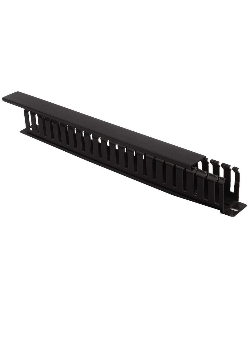 DKURVE DKURVE® 1U 19 Inch Cable Manager Horizontal Rack Mount 24 Slot Metal  Black (1-PACK)  - Image 4