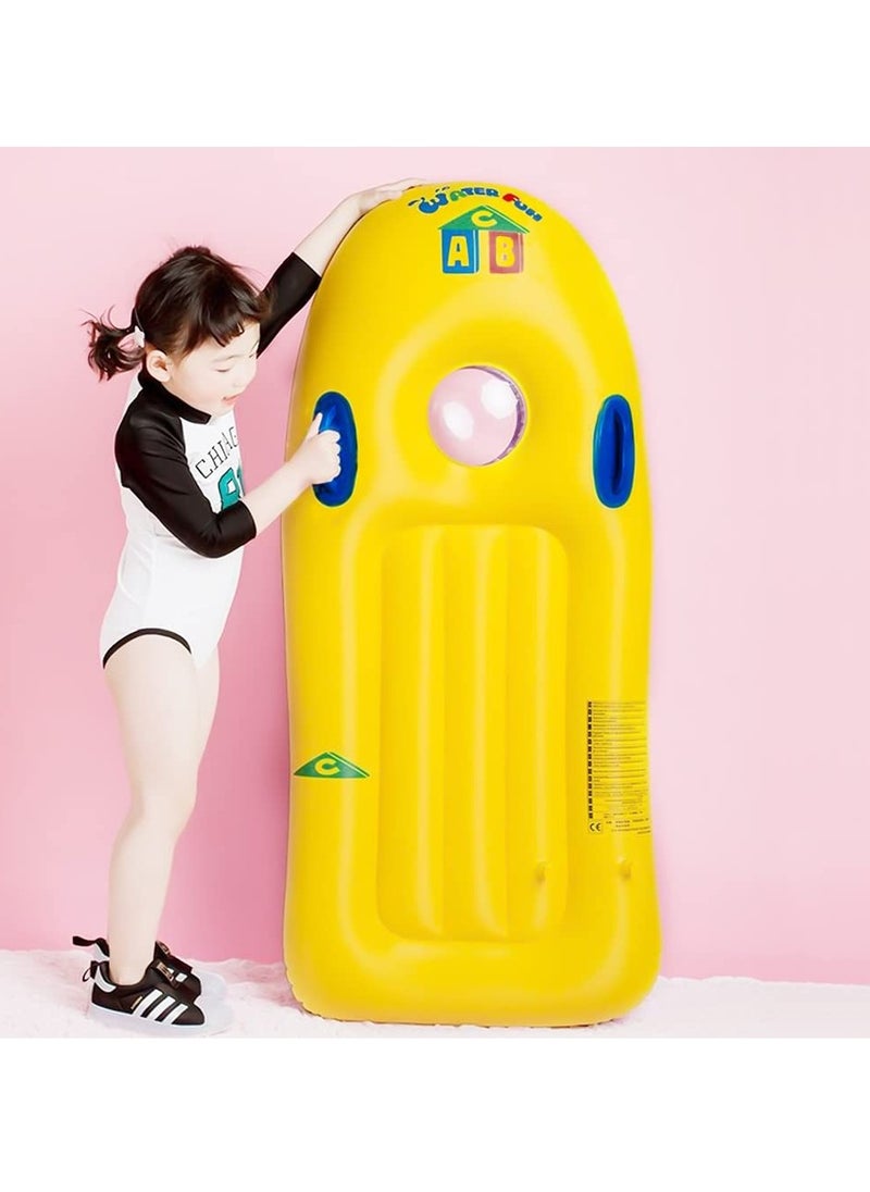 Inflatable Boogie Board for Kids, Portable Inflatable Surf Body Board with Handles, Lightweight Soft Body Board for Slip and Slide, Pools, Beaches, Swimming (46.8x22.8 in)