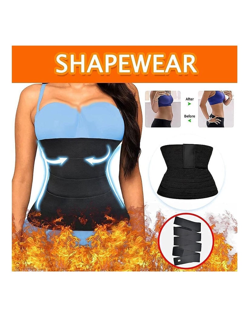 Wrap Waist Trainer, Bandage Wrap Lumbar, Compression Waist Support Trainer, Adjustable and Comfortable Backrest (118 inch)