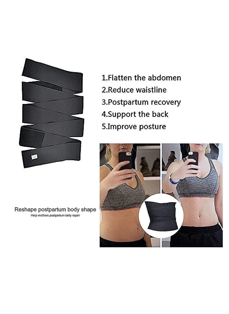 Wrap Waist Trainer, Bandage Wrap Lumbar, Compression Waist Support Trainer, Adjustable and Comfortable Backrest (118 inch)