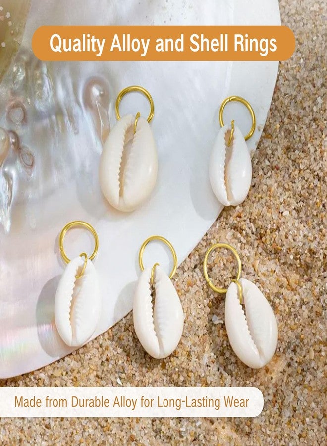 KGCGJVB 20 Pack Seashell Hair Accessories Clips for Women Girls Ocean Shell Charms for Braids Locs Ponytail Cowrie Shells Beads Beachy Hair Clips Black Sea Shell Hair DIY Jewelry Prom - Image 4