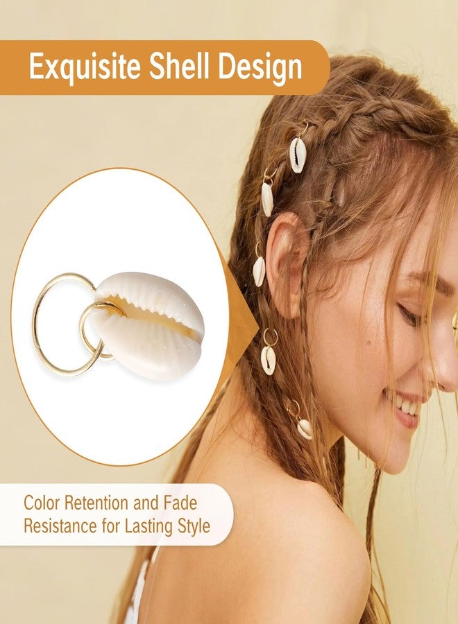 KGCGJVB 20 Pack Seashell Hair Accessories Clips for Women Girls Ocean Shell Charms for Braids Locs Ponytail Cowrie Shells Beads Beachy Hair Clips Black Sea Shell Hair DIY Jewelry Prom - Image 3