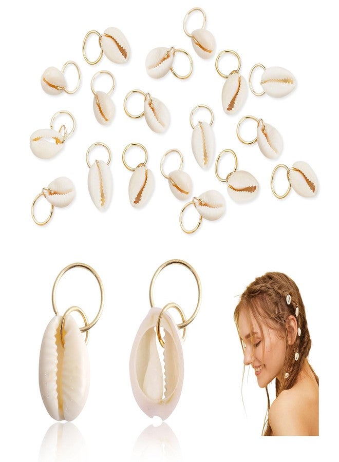 KGCGJVB 20 Pack Seashell Hair Accessories Clips for Women Girls Ocean Shell Charms for Braids Locs Ponytail Cowrie Shells Beads Beachy Hair Clips Black Sea Shell Hair DIY Jewelry Prom - Image 1