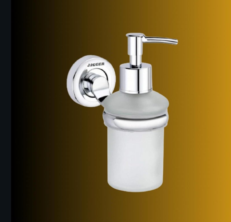 JAGGER JAG254 Wall Mounted Liquid Glass Soap DispenserShampoo Conditioner HolderHandwash Dispenserfor Wash BasinBathroomLiving RoomHotelHomeOffice U Hook Chrome Finish - Image 1