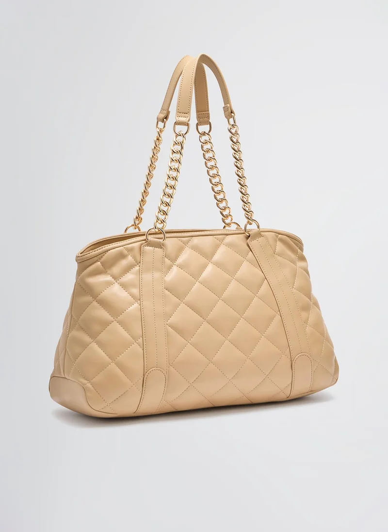 Liu Jo Quilted shopping tote with charm