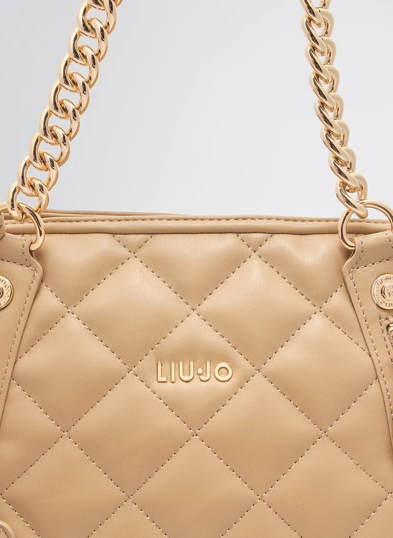 Liu Jo Quilted shopping tote with charm