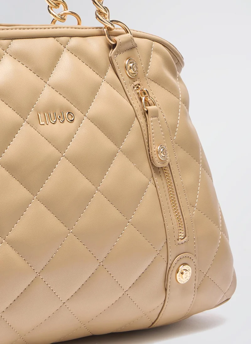 Liu Jo Quilted shopping tote with charm