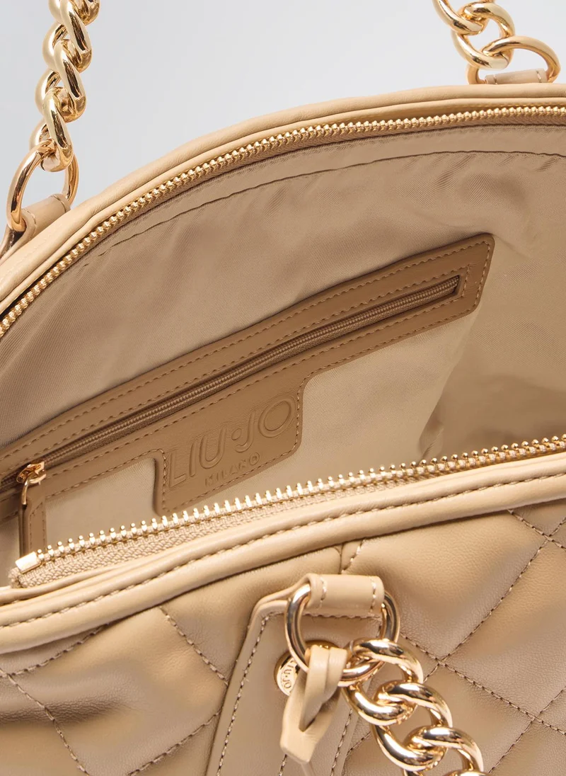 Liu Jo Quilted shopping tote with charm