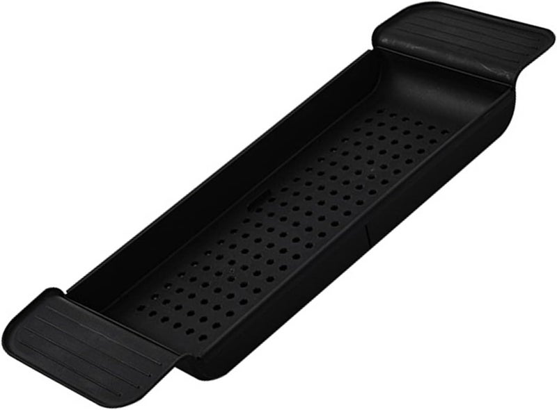 klarako Bathtub Tray Stable Placement Expandable Plastic Material Draining Design Bath Caddy Tub Table for Bathroom Scalability (Black) - Image 1