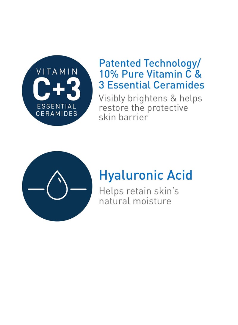 Vitamin C Serum with Hyaluronic Acid Skin Brightening Serum for Face with 10% Pure Vitamin C Fragrance Free 1 Fl. Oz - Image 3