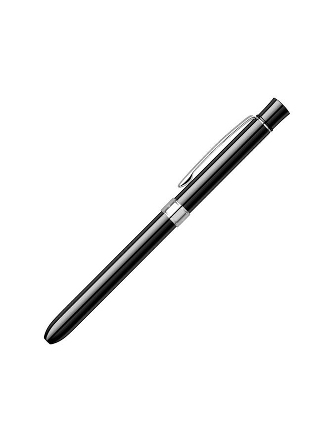 SCRIKSS Trio 93 Black Dual Tone Ballpoint Pen with Chrome Nib and Gold Grip - Image 1