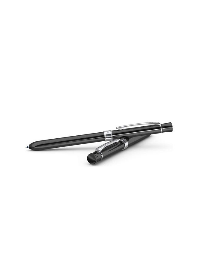 SCRIKSS Trio 93 Black Dual Tone Ballpoint Pen with Chrome Nib and Gold Grip - Image 5