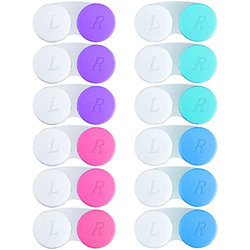 QVVQ 12PCS Contact Lens Case, Colorful Contact Lens Box Left/Right Eyes Holder Container, Outdoor Mini Contact Lens Soak Storage Kit for Travel&Home. - Image 1