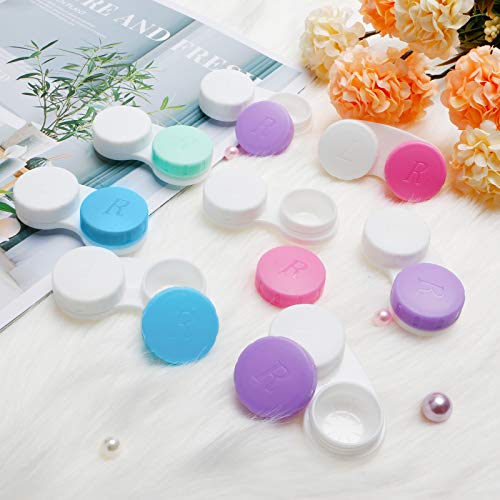 QVVQ 12PCS Contact Lens Case, Colorful Contact Lens Box Left/Right Eyes Holder Container, Outdoor Mini Contact Lens Soak Storage Kit for Travel&Home. - Image 5