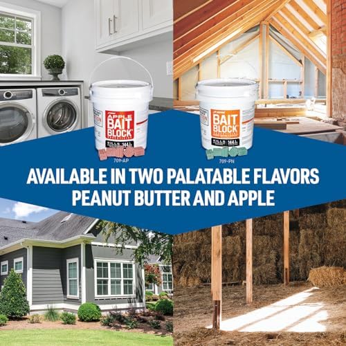 JT Eaton Bait Block Peanut Butter Flavor Rodenticide – 4 lb. Pail – Effective Rodent Control Bait Blocks – Long-Lasting and Easy to Use - Image 2