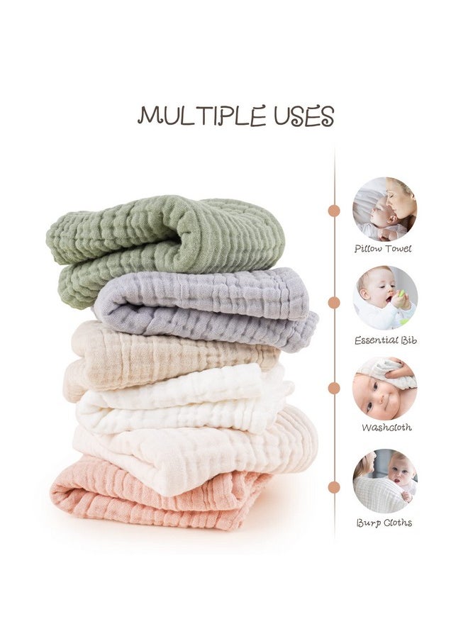 Konssy Muslin Baby Burp Cloths Sets For Unisex 6 Pack Large 100% Cotton Burping Clothes For Newborn，Baby Girls And Boys  - Image 5