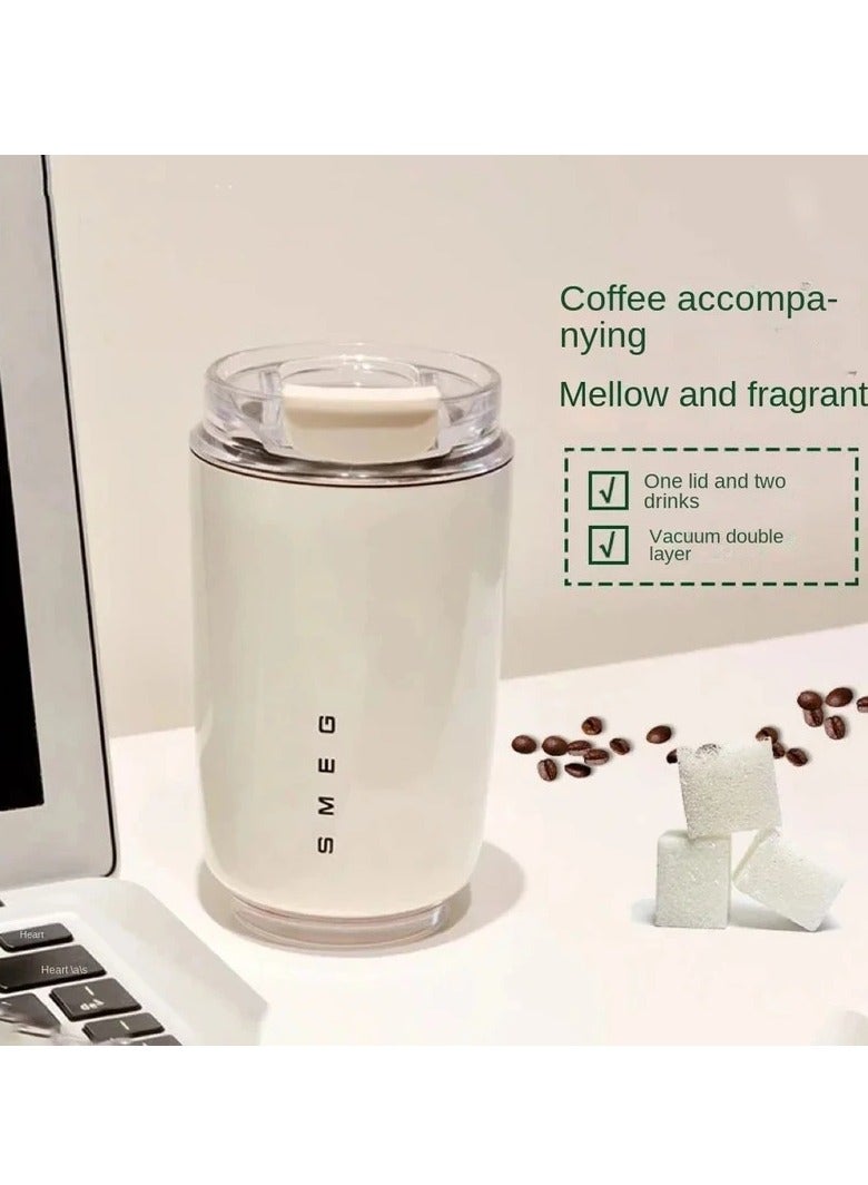 smeg Coffee Mug, Vacuum Insulated Travel Mug, Spill Proof Leakproof Tumbler With Lid, Double Wall Vacuum Insulation Flask for Hot And Cold Drinks At Home, Office, Car, (1pc White) - Image 4