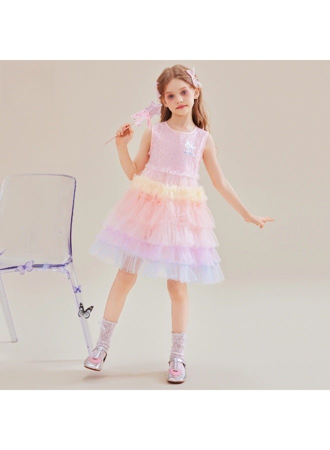 هالو كيتي مرحبا كيتي الفتيات فستان صيفي جديد شبكة متوسطة وكبيرة للأطفال التدرج اللون توتو تنورة - Image 3