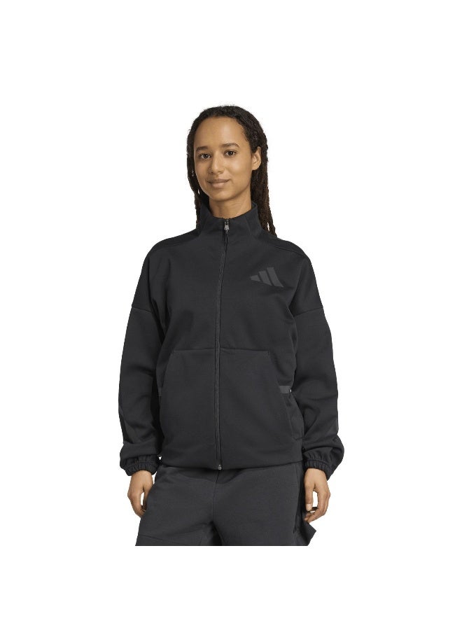 Adidas W Z.N.E. Tt Black Training Track Tops For Women XS - Image 2