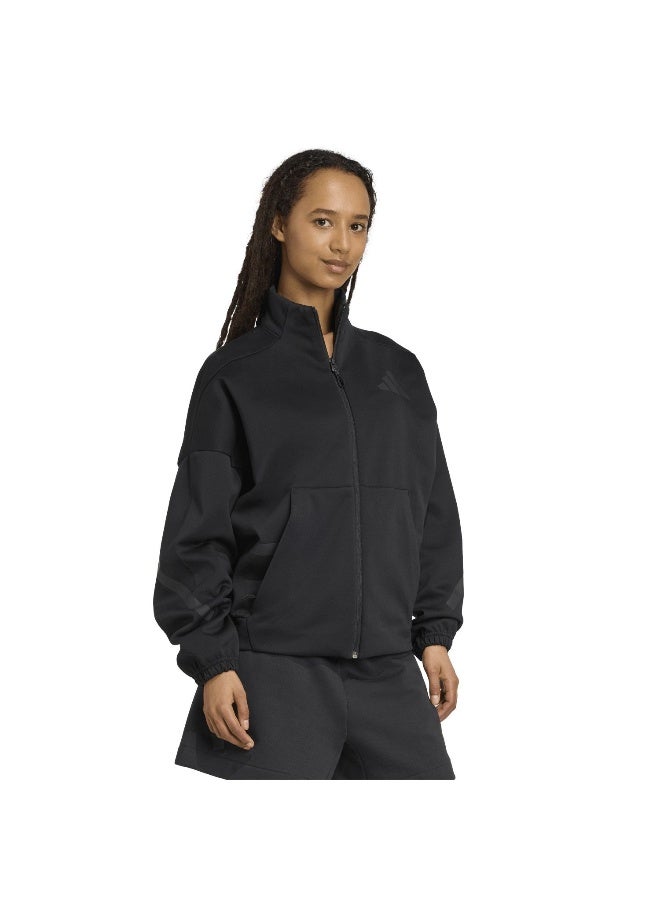 Adidas W Z.N.E. Tt Black Training Track Tops For Women XS - Image 4