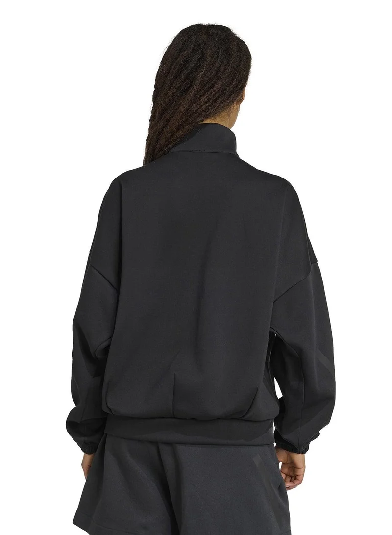 Adidas W Z.N.E. Tt Black Training Track Tops For Women XS
