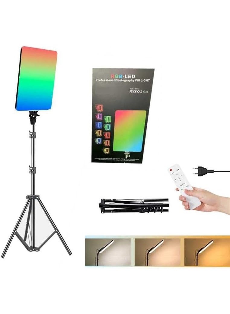 إضاءة ملء التصوير الفوتوغرافي LED RGB، إضاءة استوديو احترافية مع شاشة LCD، لوحة متعددة الألوان، قابلة للتعتيم، PM-60 - Image 1