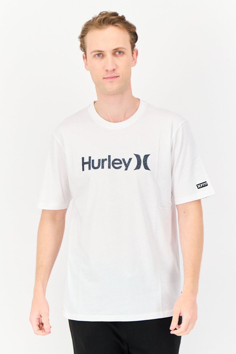 Hurley Men Sportswear Fit Short Sleeves Outdoor T-Shirt, White - Image 1