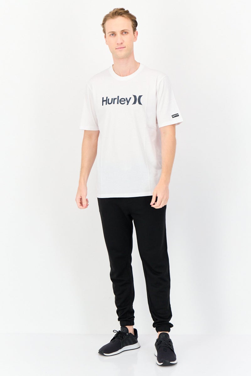 Hurley Men Sportswear Fit Short Sleeves Outdoor T-Shirt, White - Image 4