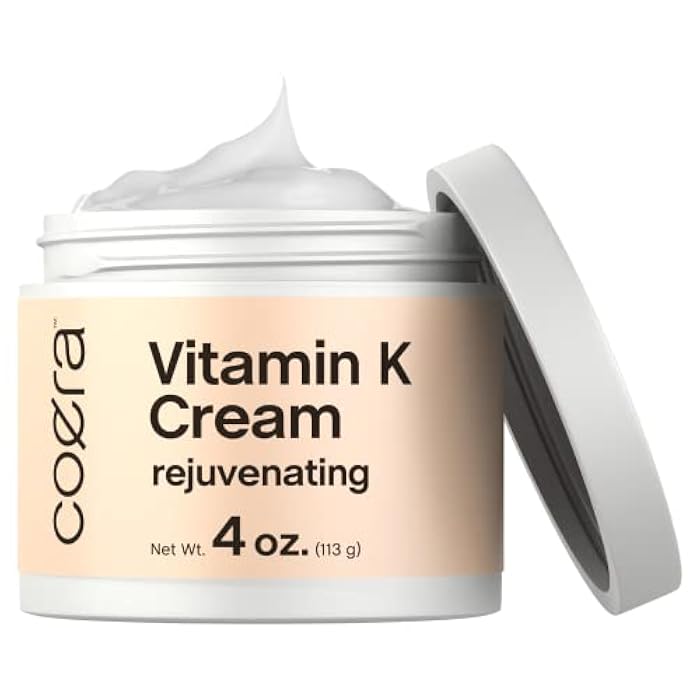 Coera Vitamin K Cream 4 oz | Premium Formula for Bruises, Spider Veins, Dark Circles, Broken Capillaries, Eyes, and Face | Paraben and SLS Free - Image 1