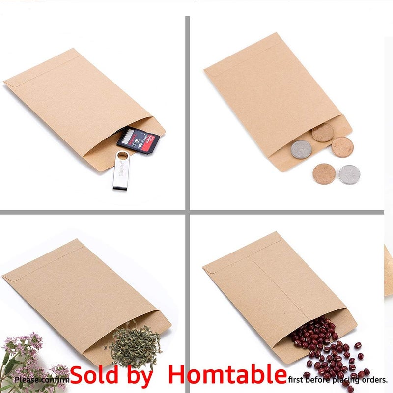 Homtable 200 Pack Small Coin Envelopes Self-Adhesive Kraft Paper Seed Envelopes Mini Parts Small Items Stamps Storage Packets Envelopes for Garden, Office or Wedding Gift(2.25"×3.5") - Image 5