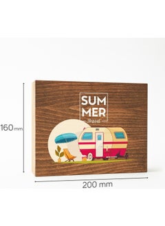 Tekno Trust Summer Vacation Illustrated Wooden Money Box  - Image 3