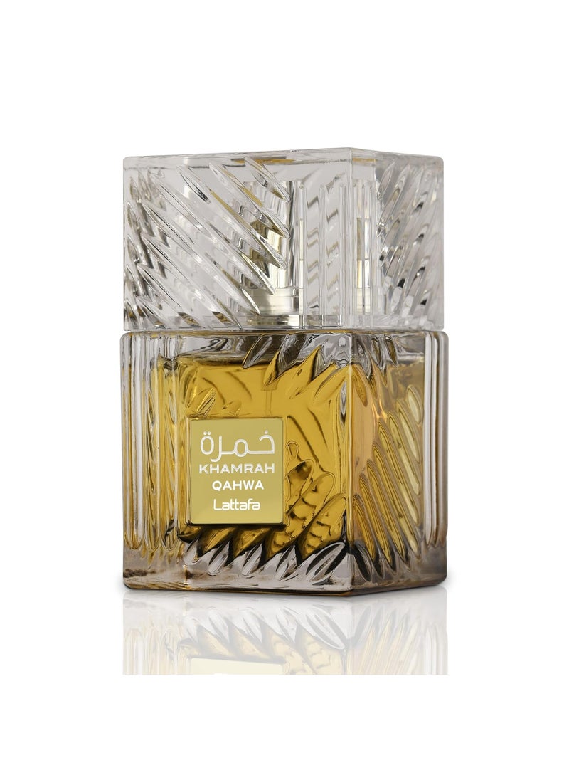 Lattafa Lattafa Khamrah Qahwa for Unisex Eau de Parfum Spray, 3.4 Ounce 