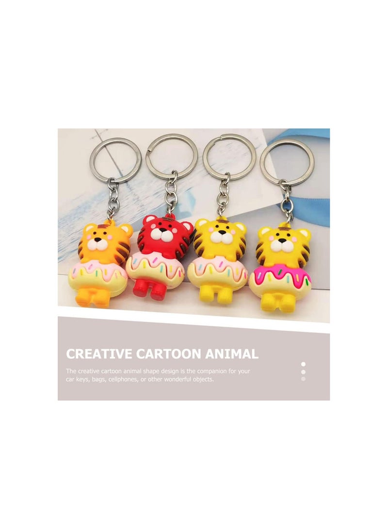GGOOT 8Pcs Zodiac Tiger Keychains Pendants Lucky Animal Statue Toy Key Ring Car Key Holder Gift for Purse Wallet Christmas Backpack 2022 Ney Year Decor  - Image 4
