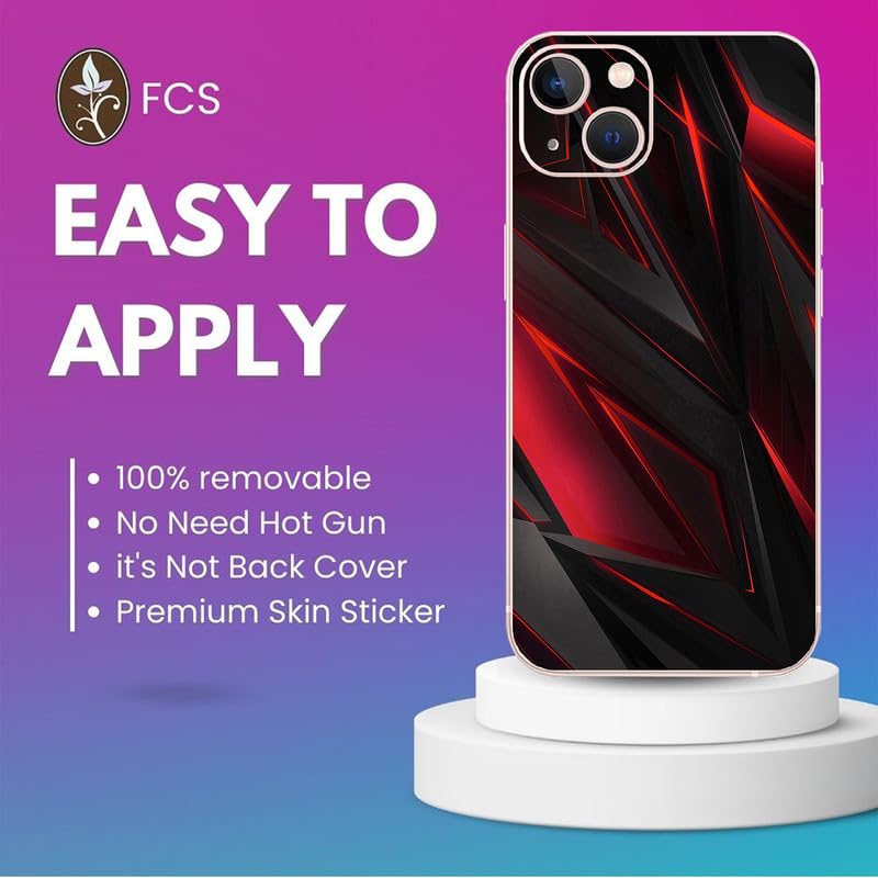 FCS Printed Designer Vinyl Mobile Back Skin Sticker for Samsung Galaxy A34 (Red Black Texture -36) - Image 4