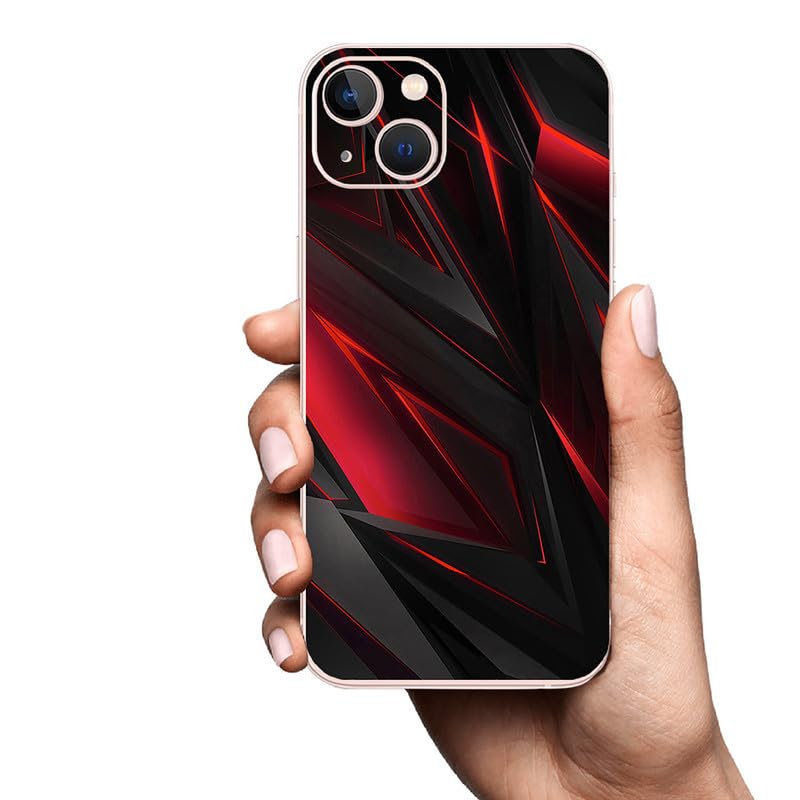 FCS Printed Designer Vinyl Mobile Back Skin Sticker for Samsung Galaxy A34 (Red Black Texture -36) - Image 5