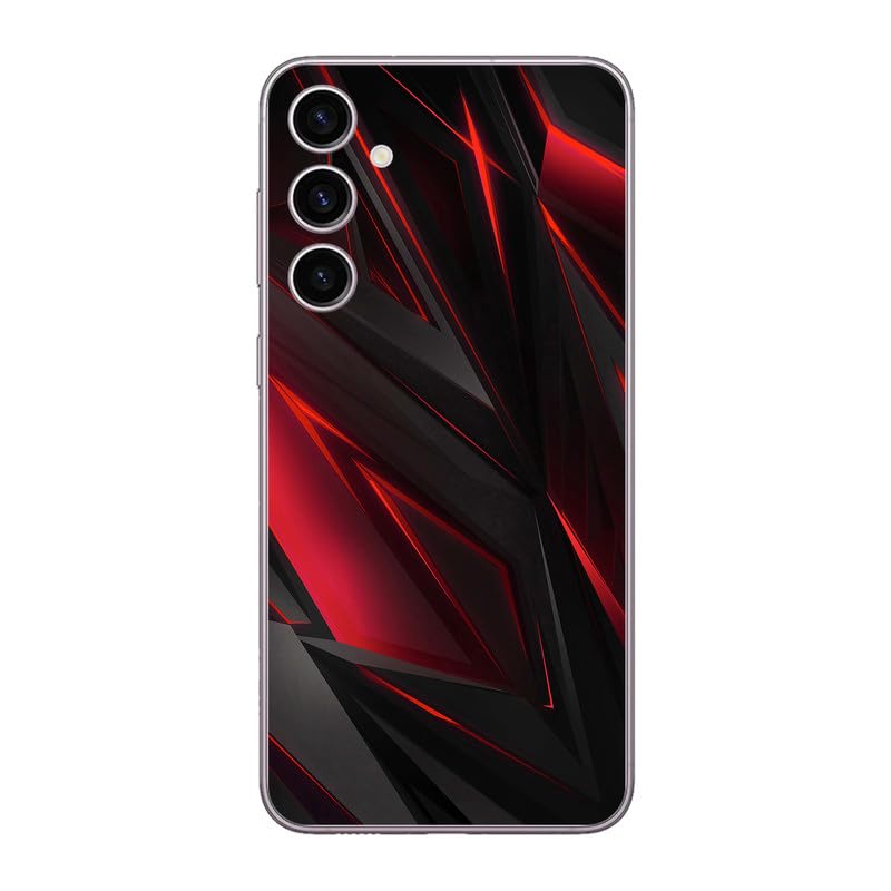 FCS Printed Designer Vinyl Mobile Back Skin Sticker for Samsung Galaxy A34 (Red Black Texture -36) - Image 1