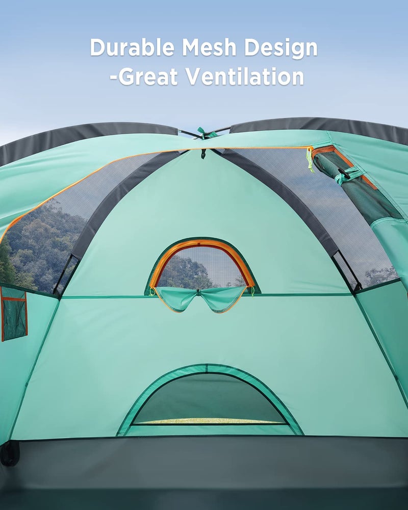 Ciays Camping Tent 6 Person Waterproof Family Tent with Removable Rainfly and Carry Bag Lightweight Tent with Stakes for Camping Traveling Backpacking Hiking Outdoors, New Teal - Image 5