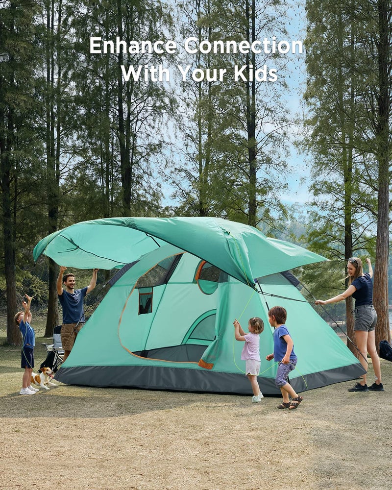 Ciays Camping Tent 6 Person Waterproof Family Tent with Removable Rainfly and Carry Bag Lightweight Tent with Stakes for Camping Traveling Backpacking Hiking Outdoors, New Teal - Image 4